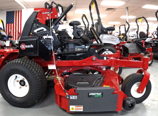 Speedtrap Chute installed on Exmark stand-up mower